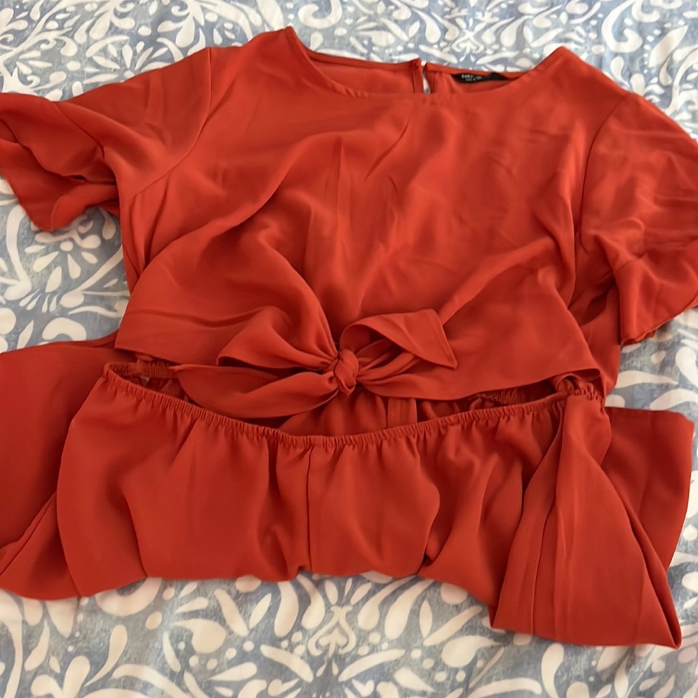 Shein curve orange romper